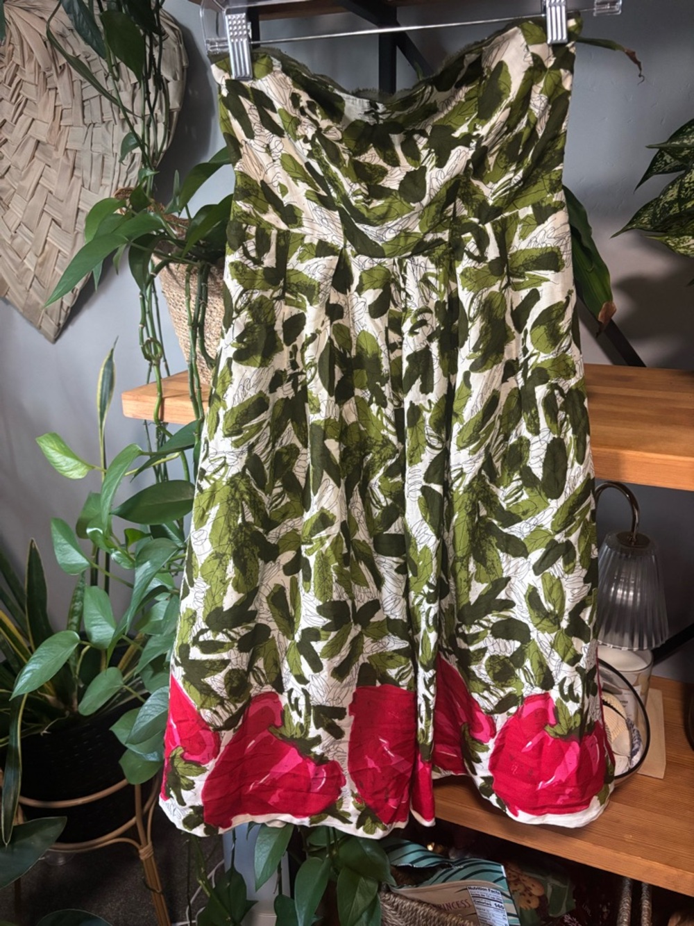 Anthropologie We Love Vera Berry Months Strawberry Dress | Size 0 - Picture 2 of 5